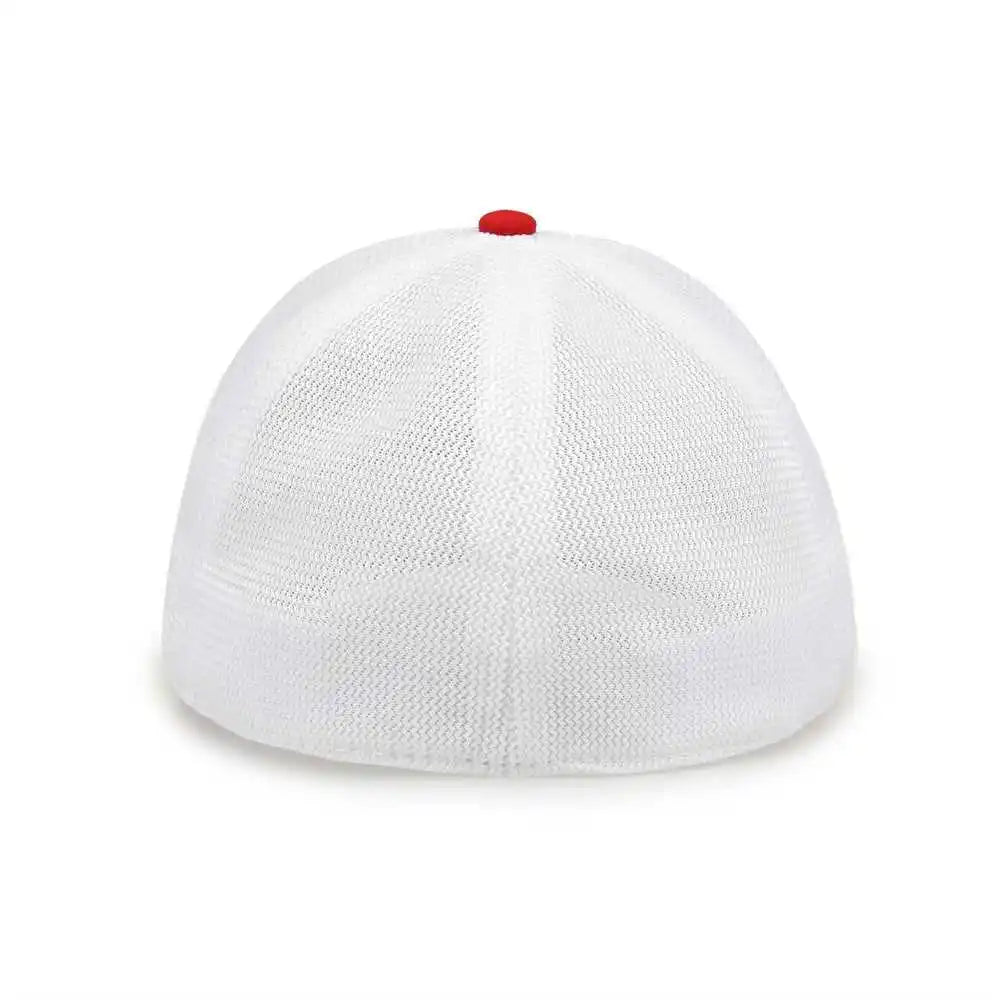 The Game Gb483p on Field Gamechanger with Piping &amp; Diamond Mesh Cap Navy Red