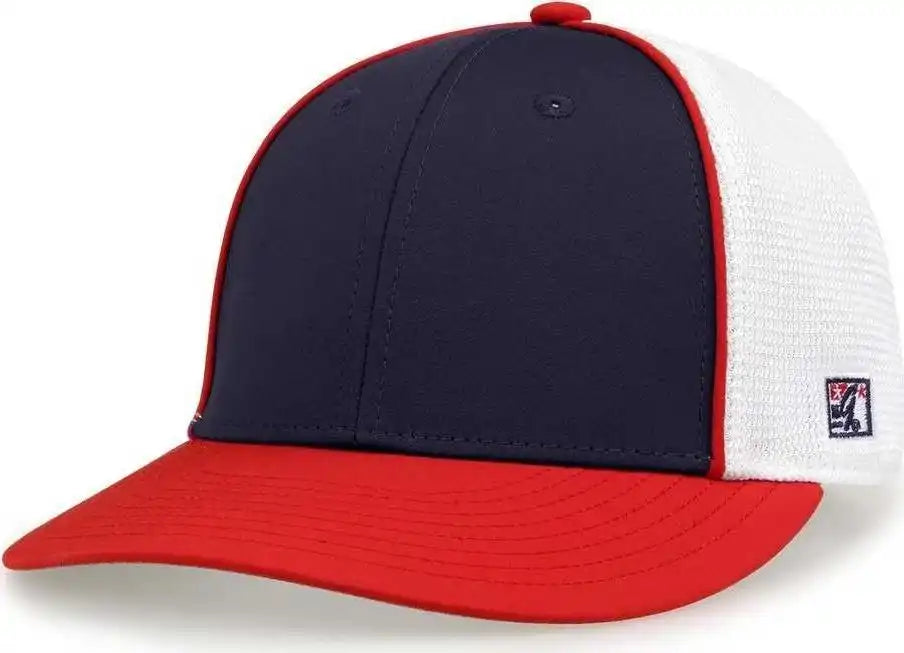 The Game Gb483p on Field Gamechanger with Piping &amp; Diamond Mesh Cap Navy Red / 6 1/2’’ 3/4’’
