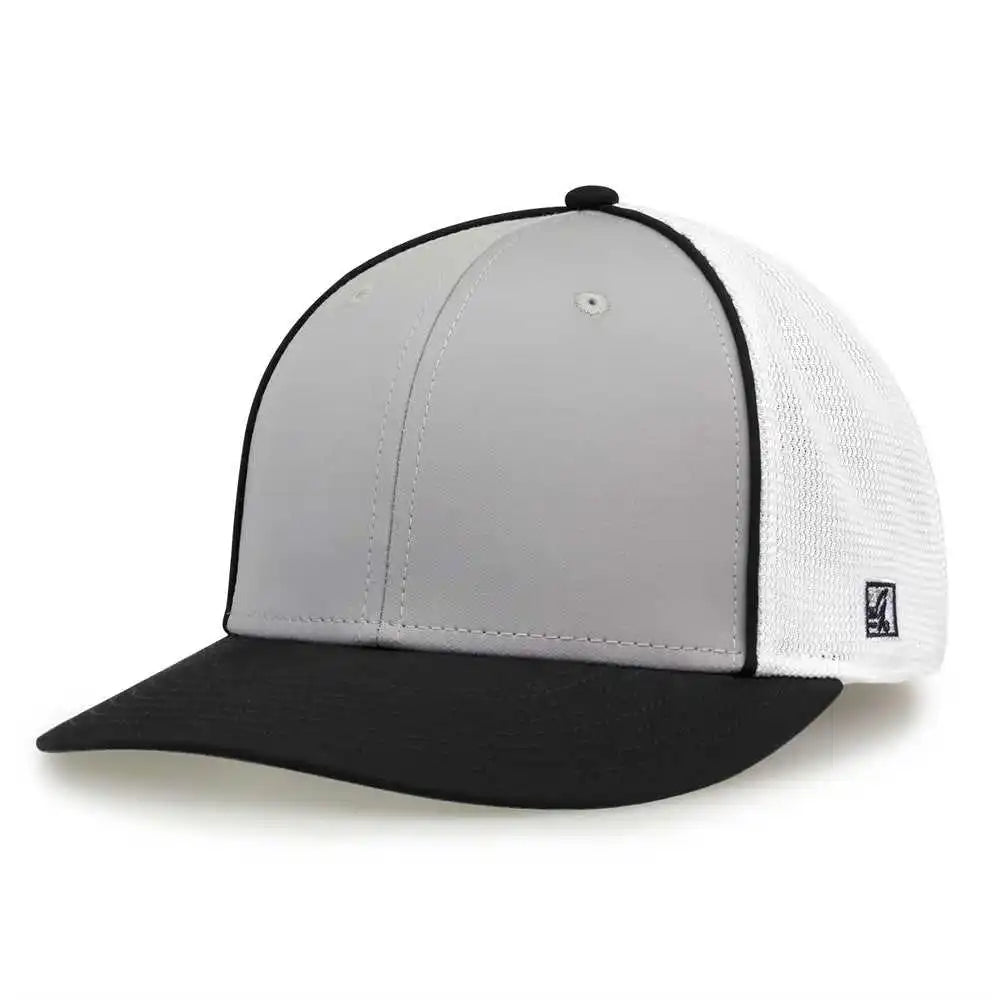 The Game Gb483p on Field Gamechanger with Piping &amp; Diamond Mesh Cap Grey Black