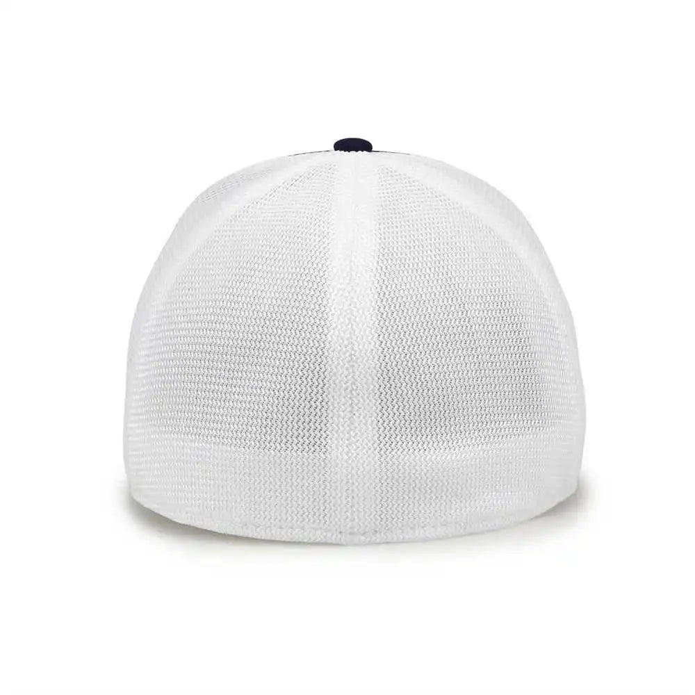The Game Gb483p on Field Gamechanger with Piping &amp; Diamond Mesh Cap Vegas Gold Navy