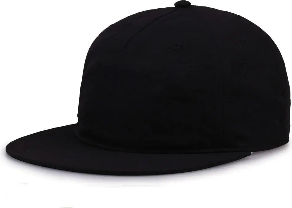 The Game Gb501 5 Panel Poly Snapback Cap - Black