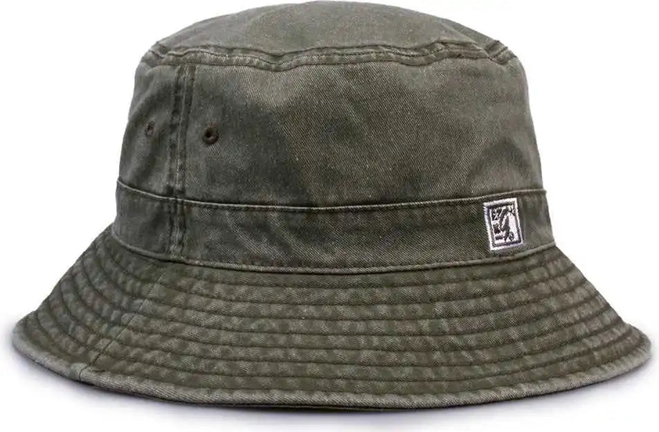 The Game Gb502 Pigment Dyed Bucket Hat - Light Olive - Osfm