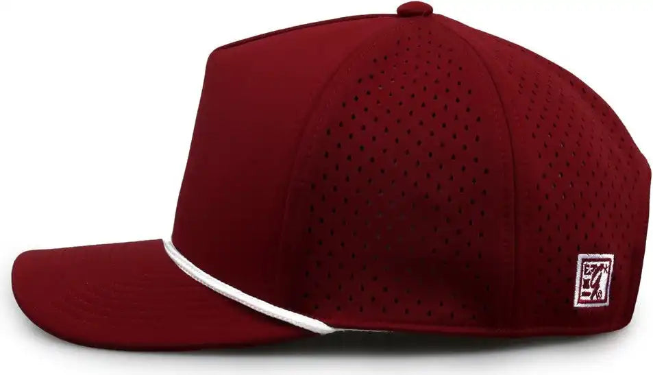 The Game Gb505r Neocool 5 Panel Snapback with Rope Cap Cardinal White / Osfm