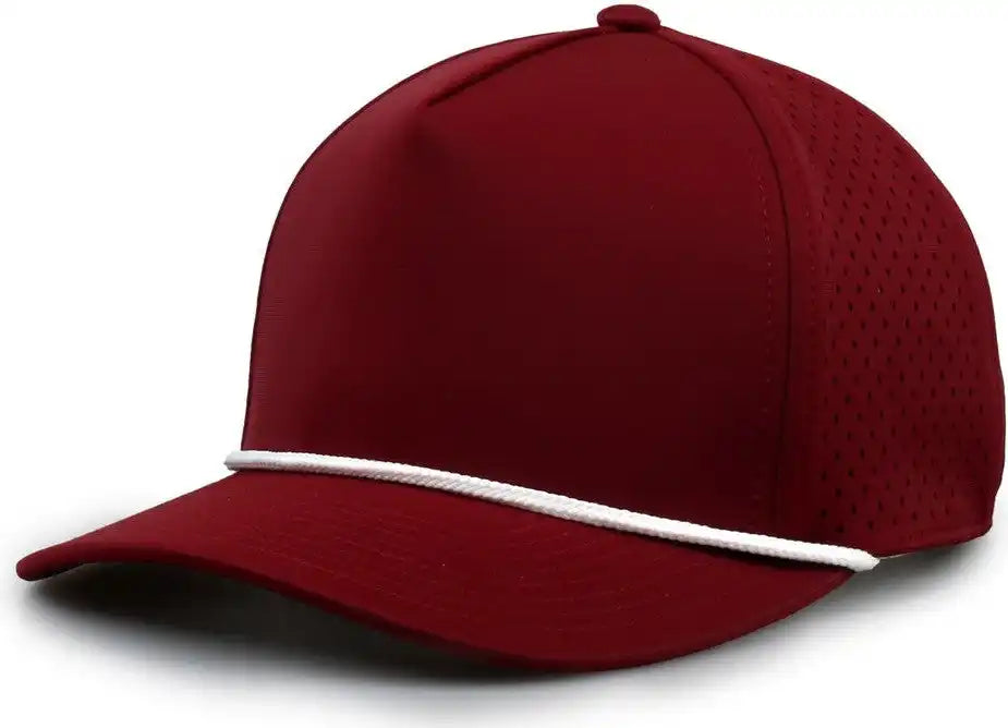 The Game Gb505r Neocool 5 Panel Snapback with Rope Cap Cardinal White / Osfm
