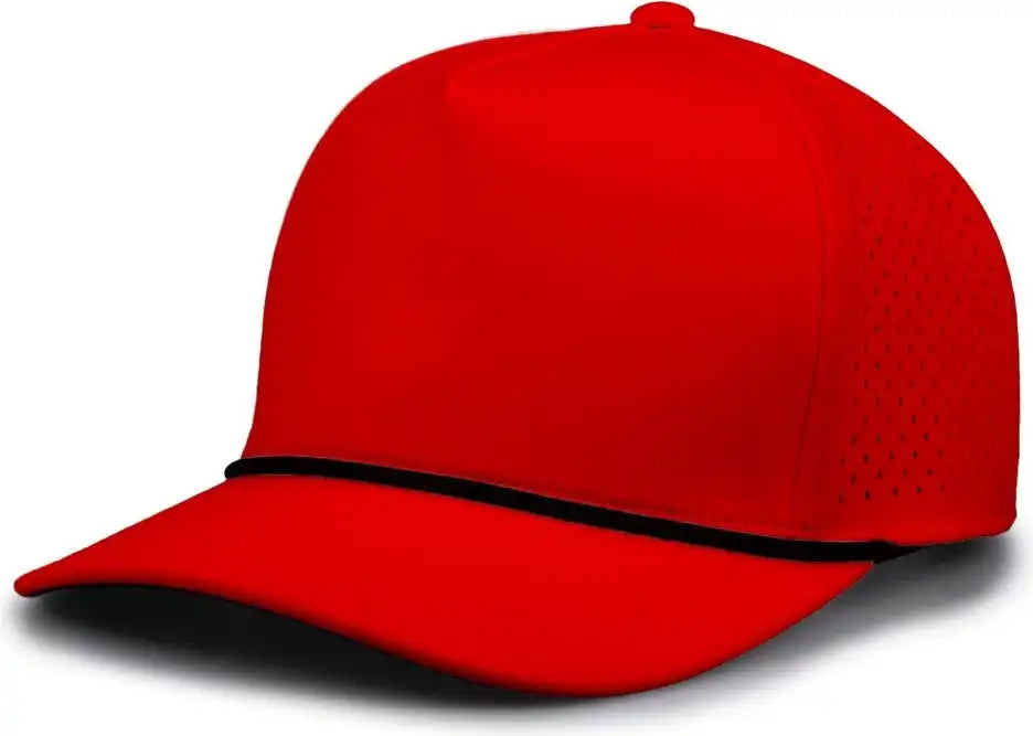 The Game Gb505r Neocool 5 Panel Snapback with Rope Cap - Red Black - Osfm