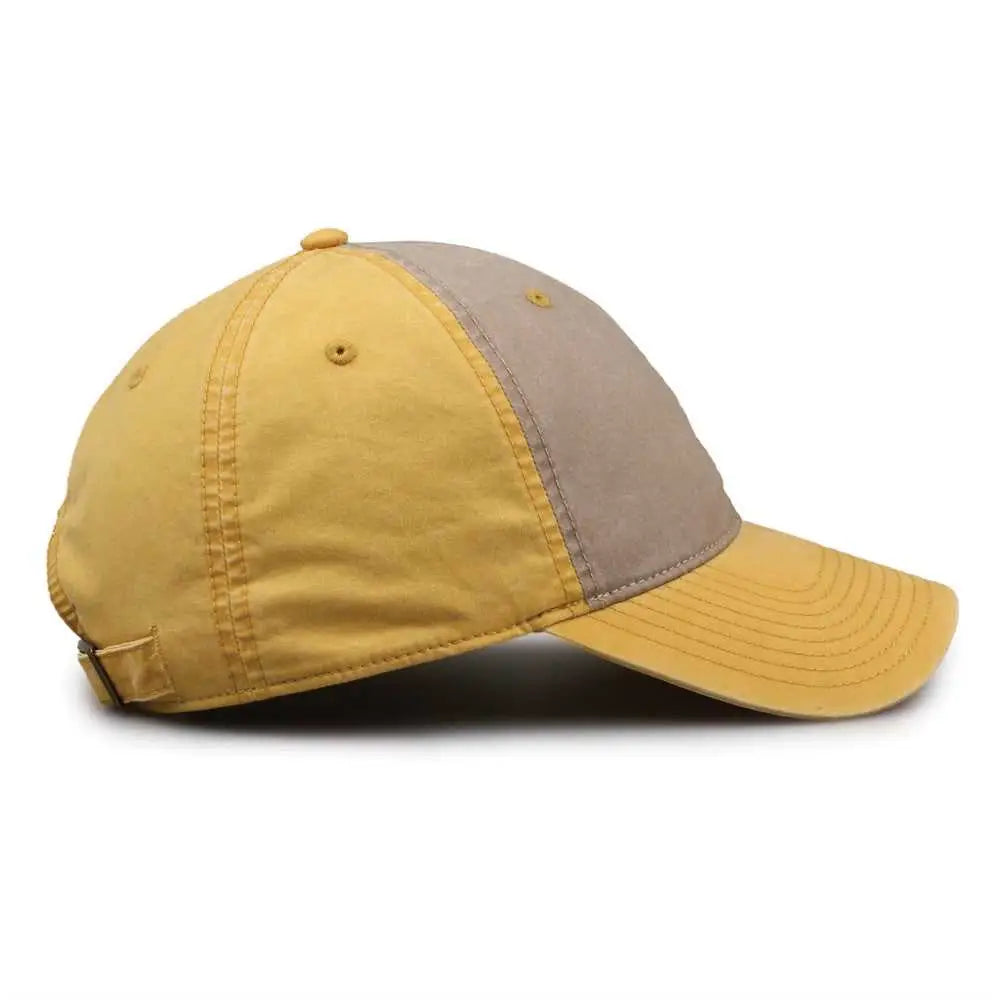 The Game Gb516 Twill Color Block Cap - Khaki Ginger