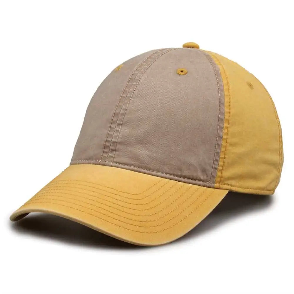 The Game Gb516 Twill Color Block Cap - Khaki Ginger
