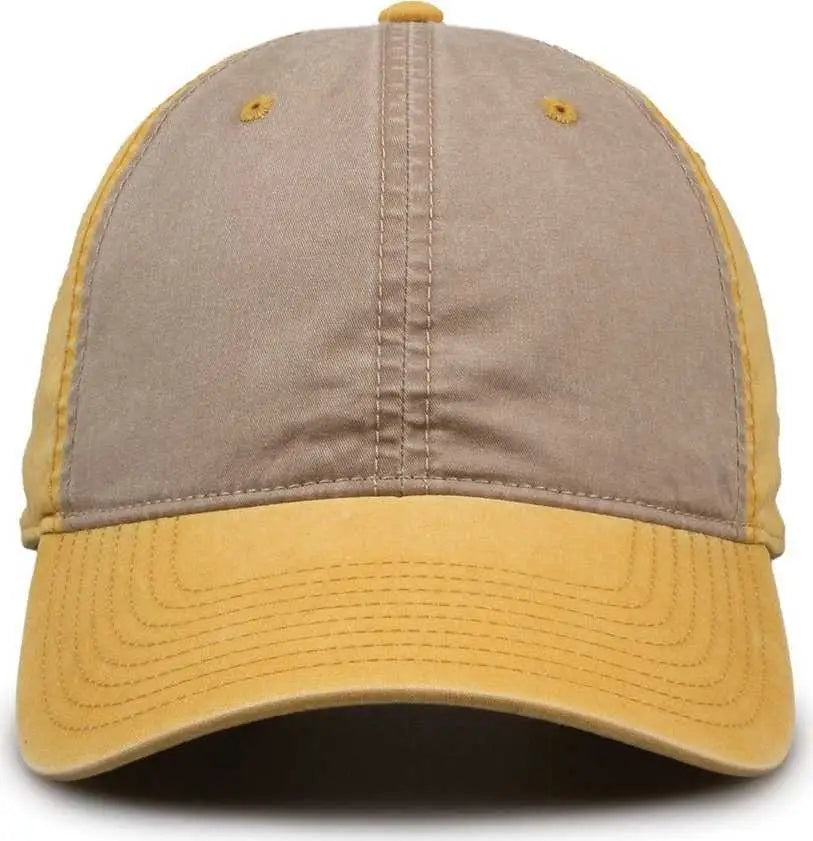 The Game Gb516 Twill Color Block Cap - Khaki Ginger