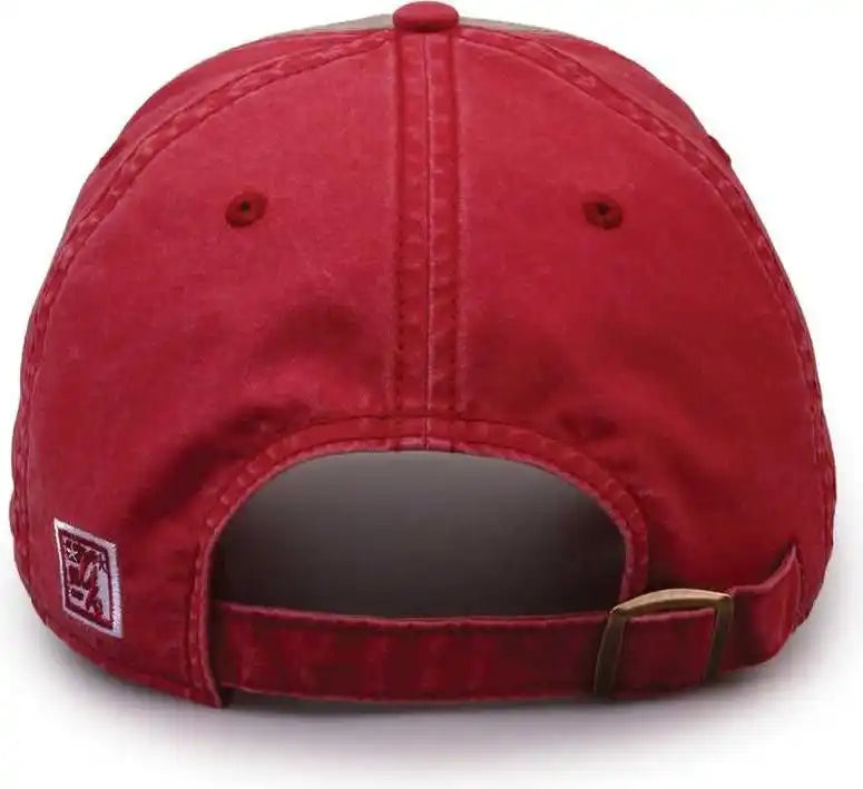 The Game Gb516 Twill Color Block Cap Khaki Redwood Cardinal / 6 7/8’’ 7 5/8’’