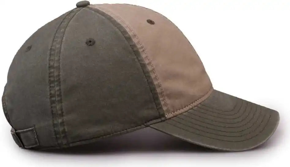 The Game Gb516 Twill Color Block Cap Khaki Sage Green / 6 7/8’’ 7 5/8’’