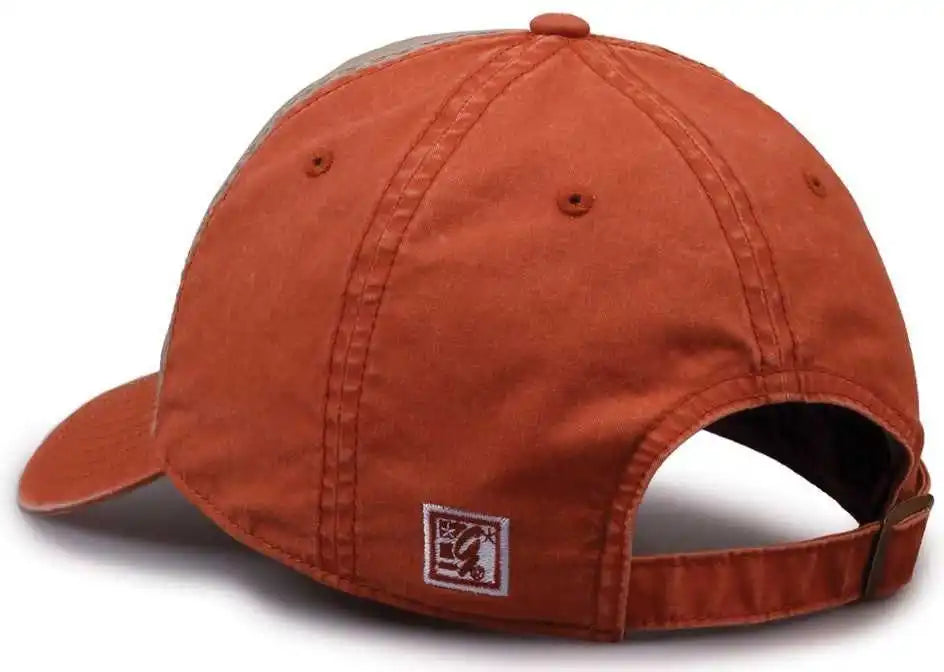 The Game Gb516 Twill Color Block Cap Khaki Tangy Tangerine Burnt Orange / 6 7/8’’ 7 5/8’’