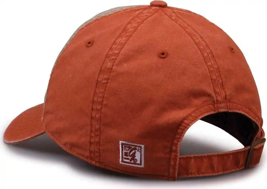 The Game Gb516 Twill Color Block Cap Khaki Tangy Tangerine Burnt Orange / 6 7/8’’ 7 5/8’’
