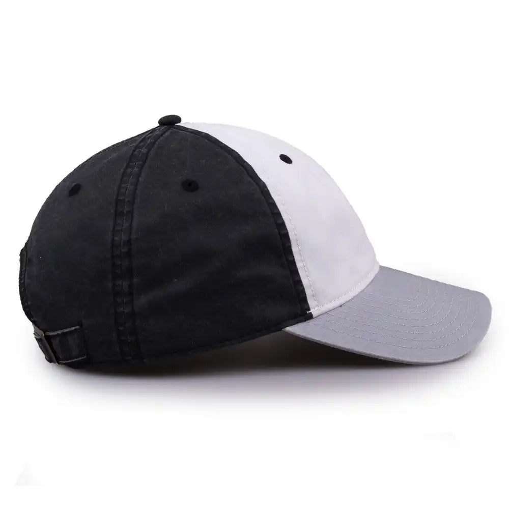 The Game Gb516 Twill Color Block Cap White Black Gray / 6 7/8’’ 7 5/8’’