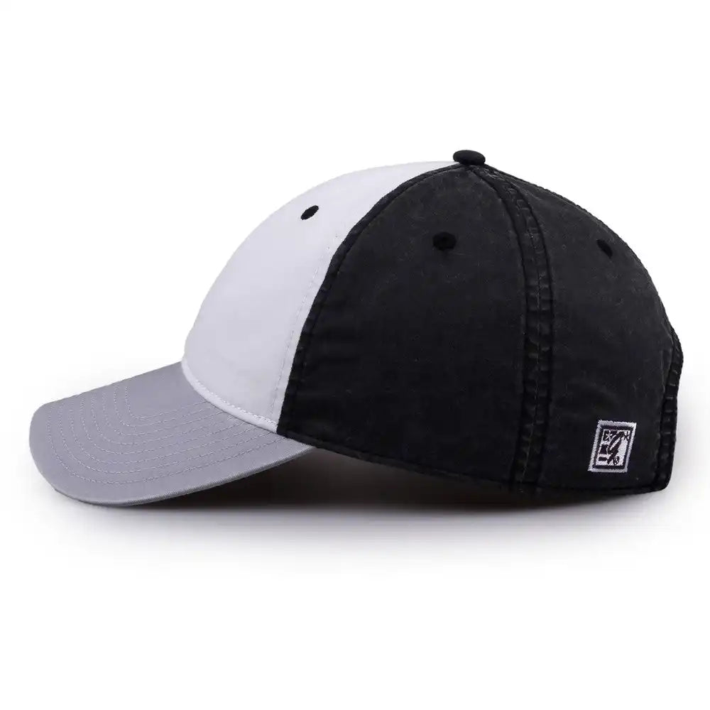 The Game Gb516 Twill Color Block Cap White Black Gray / 6 7/8’’ 7 5/8’’