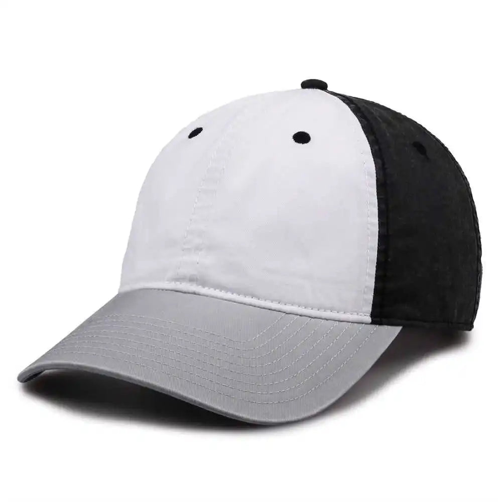 The Game Gb516 Twill Color Block Cap White Black Gray / 6 7/8’’ 7 5/8’’