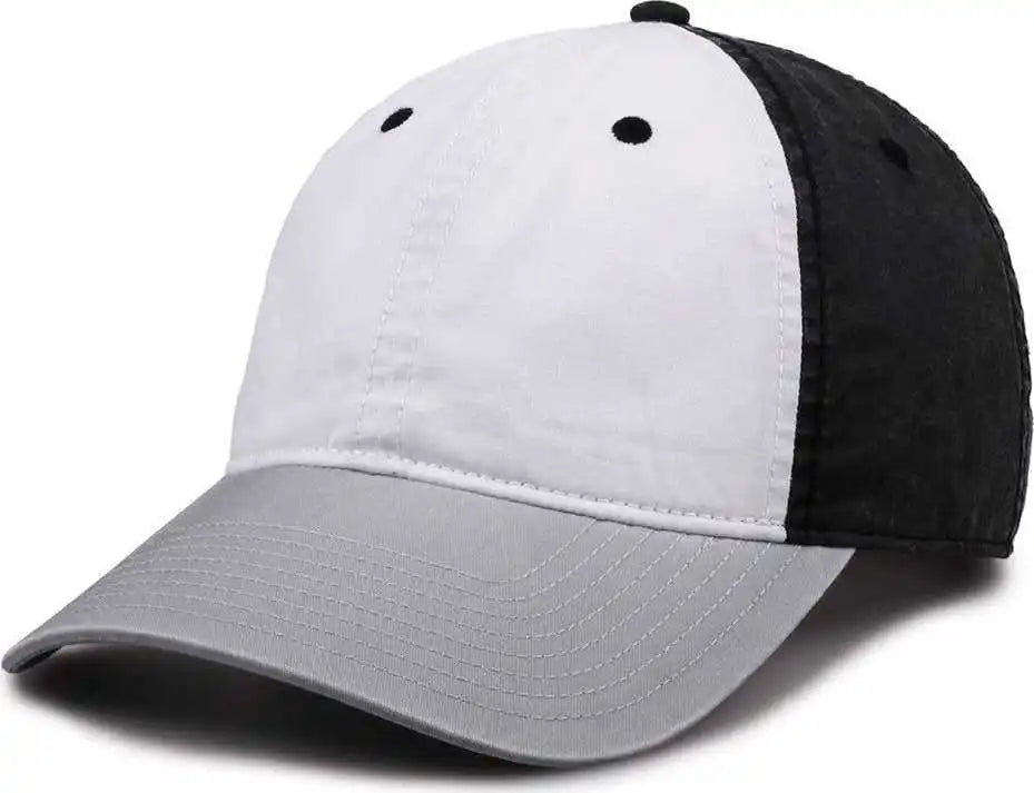 The Game Gb516 Twill Color Block Cap White Black Gray / 6 7/8’’ 7 5/8’’