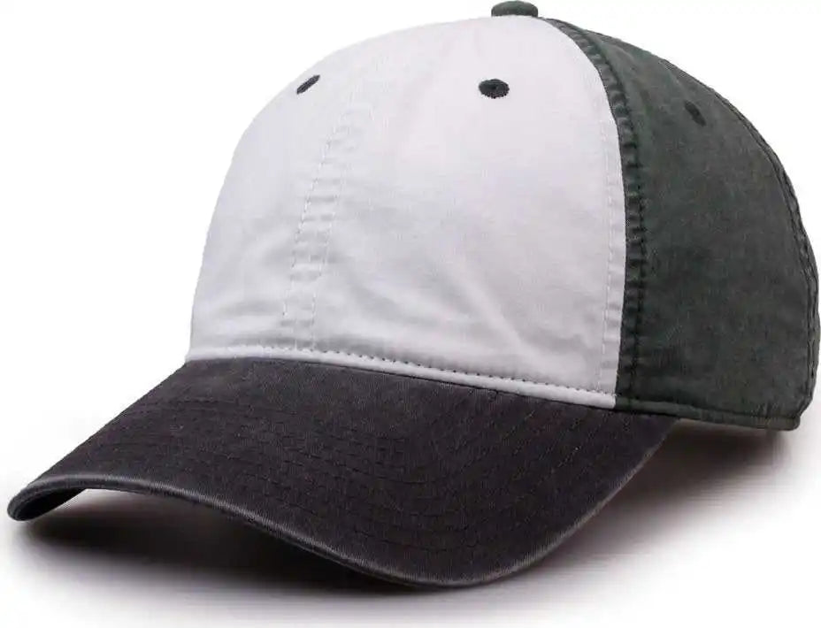 The Game Gb516 Twill Color Block Cap White Mallard Charcoal Dark Gray / 6 7/8’’ 7 5/8’’