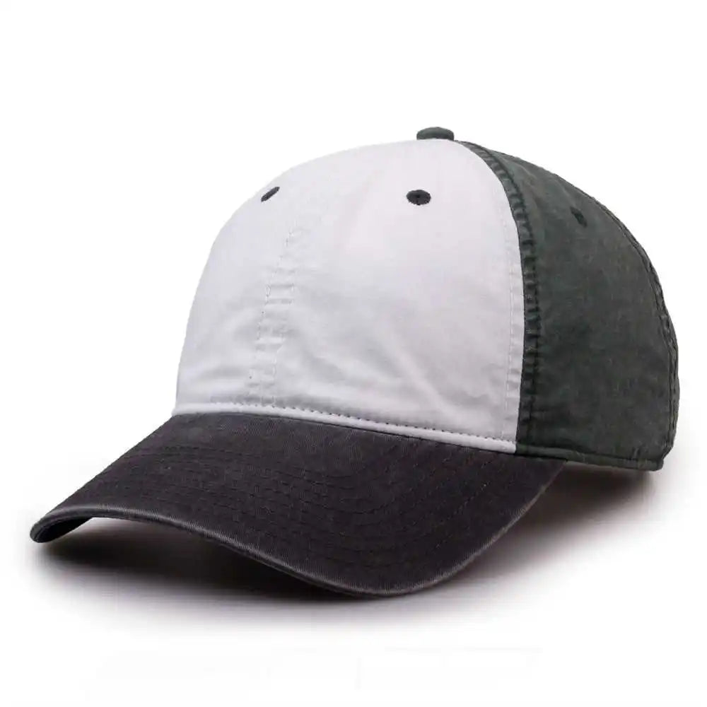 The Game Gb516 Twill Color Block Cap White Mallard Charcoal Dark Gray / 6 7/8’’ 7 5/8’’