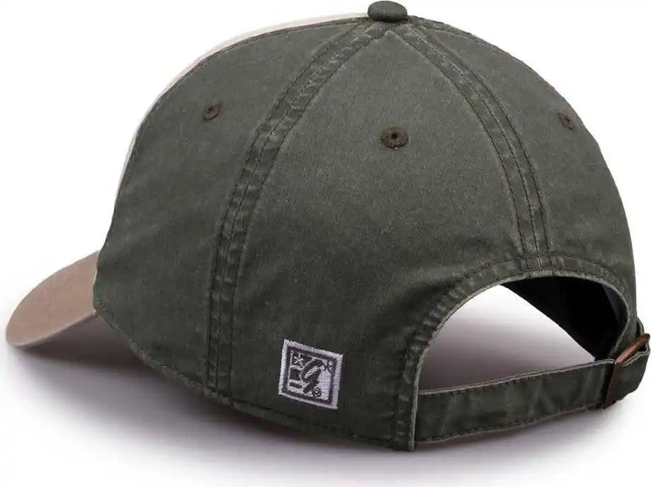 The Game Gb516 Twill Color Block Cap White Olive Atmosphere / 6 7/8’’ 7 5/8’’