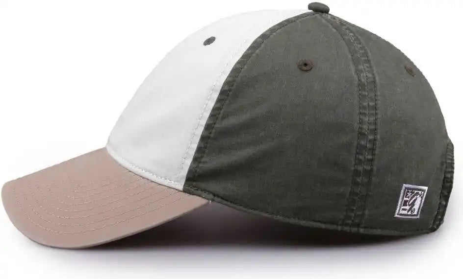 The Game Gb516 Twill Color Block Cap White Olive Atmosphere / 6 7/8’’ 7 5/8’’