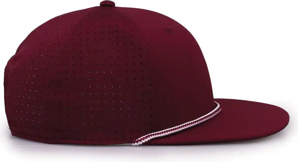 The Game Gb519 Perforated Gamechanger with Rope Cap Dark Maroon / Osfm