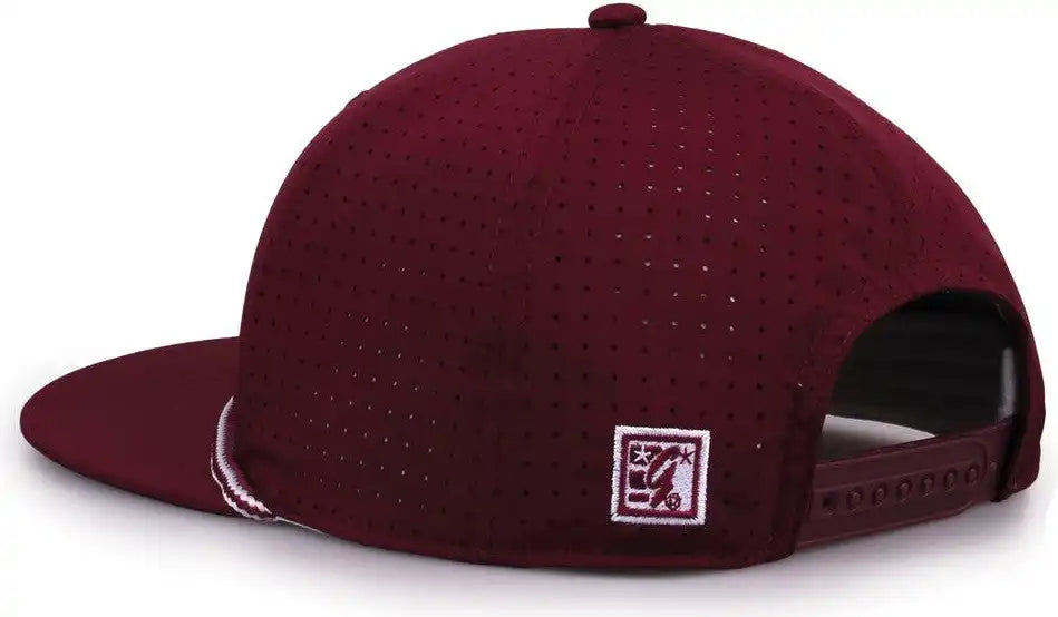 The Game Gb519 Perforated Gamechanger with Rope Cap Dark Maroon / Osfm