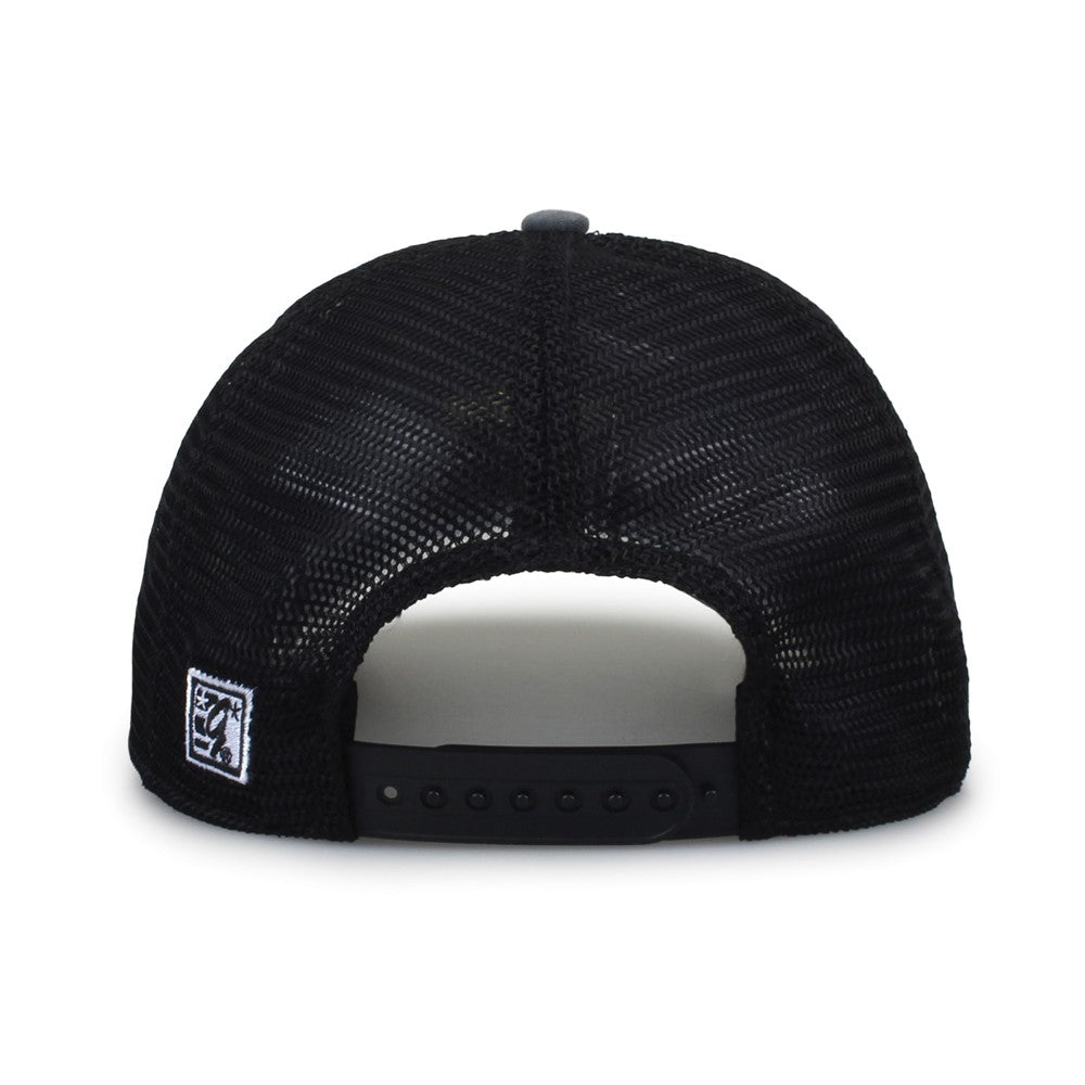 The Game Gb522 Pigment Dyed Twill & Soft Trucker Cap - Dark Gray