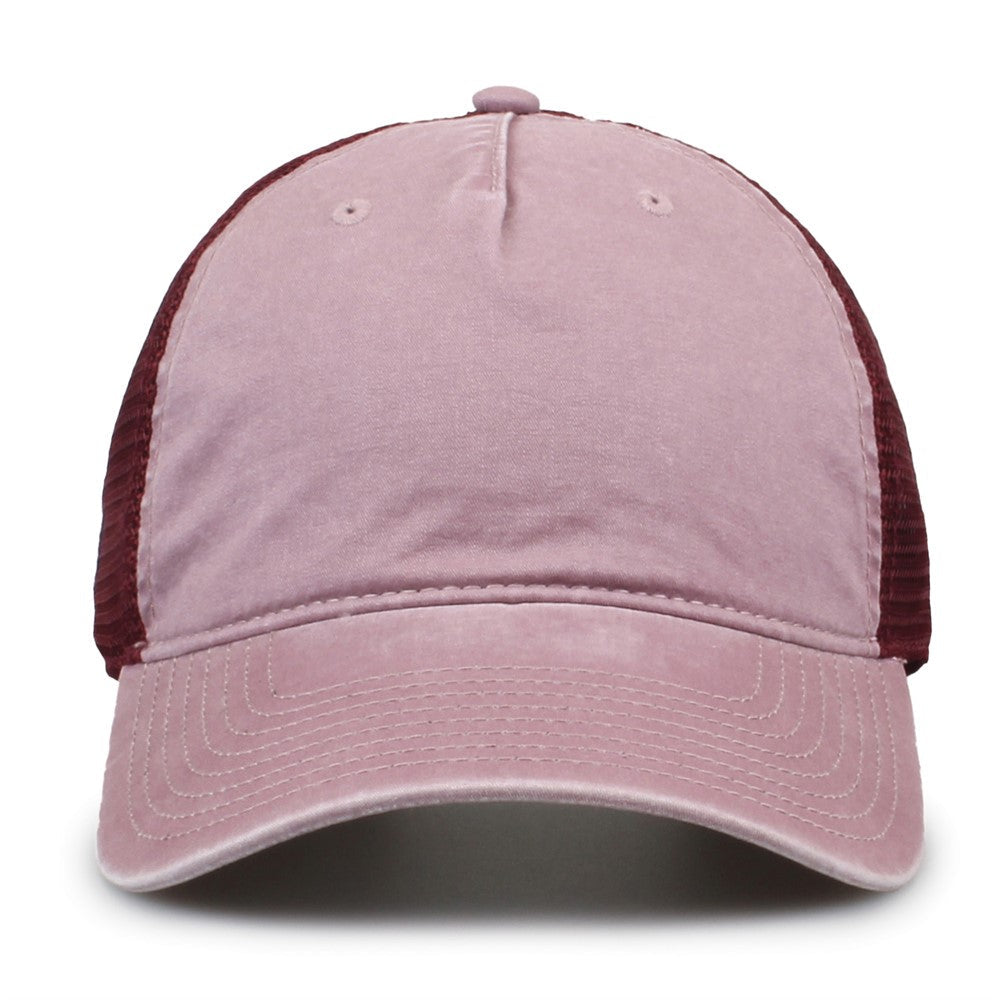 The Game Gb522 Pigment Dyed Twill & Soft Trucker Cap - Dusty Rose