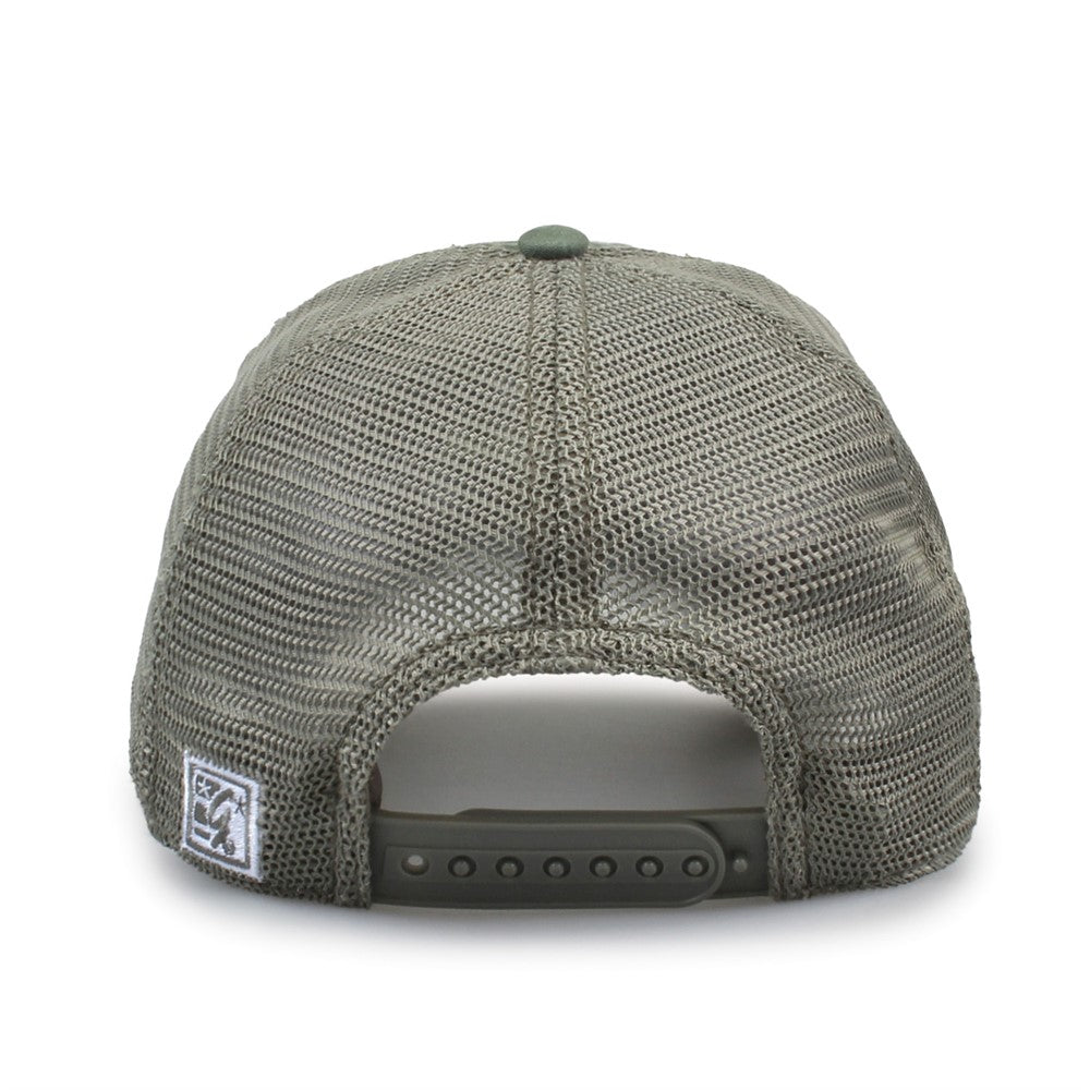 The Game Gb522 Pigment Dyed Twill & Soft Trucker Cap - Olive
