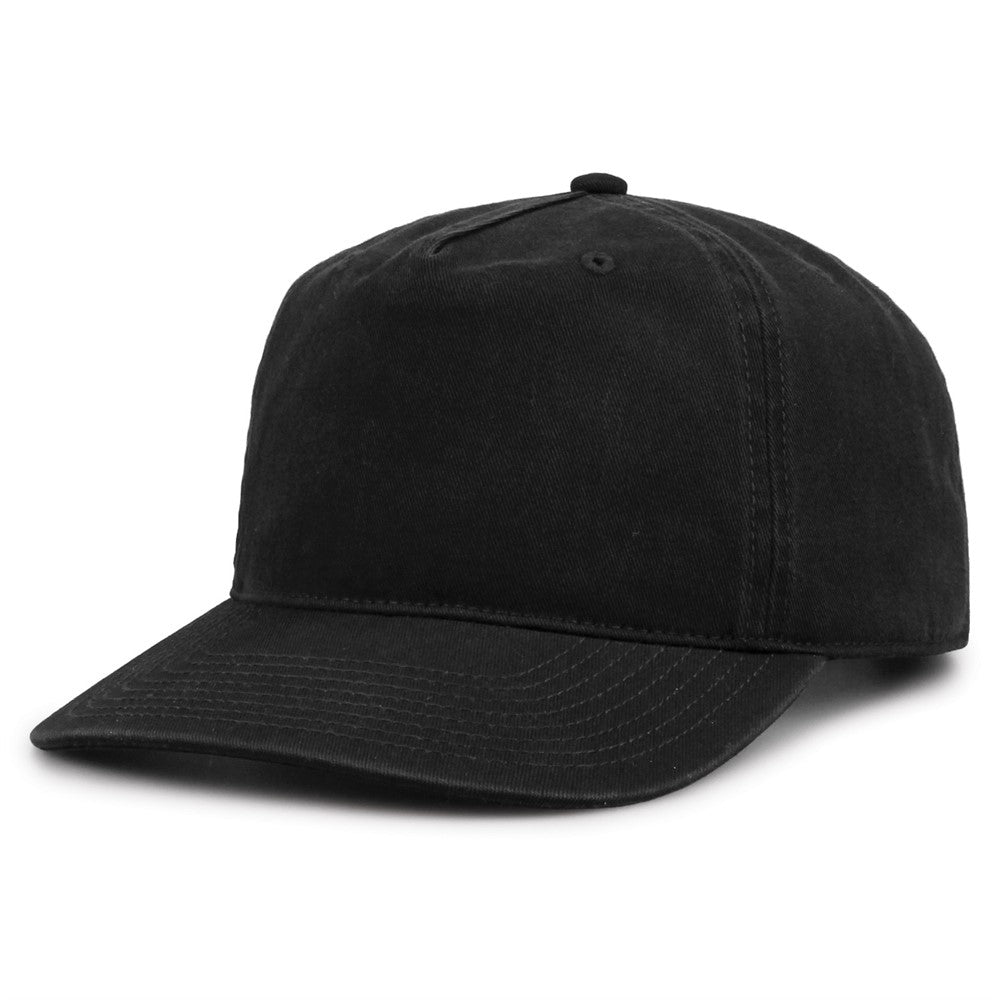 The Game Gb523 Twill 5 Panel 2 Tone Cap - Black