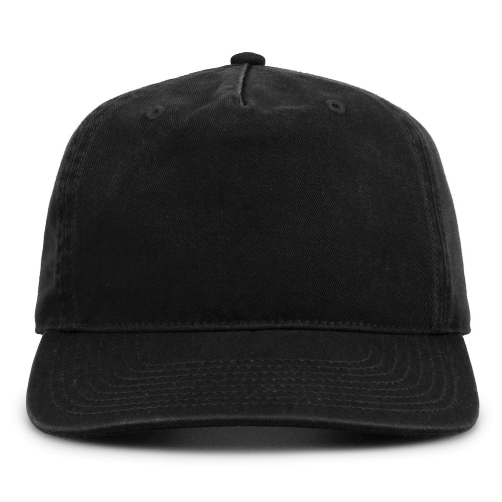 The Game Gb523 Twill 5 Panel 2 Tone Cap - Black