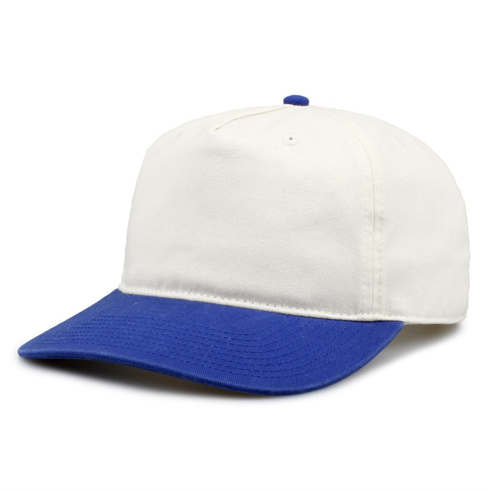 The Game Gb523 Twill 5 Panel 2 Tone Cap - Ivory Royal