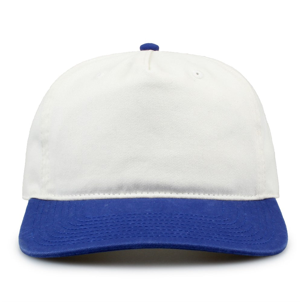 The Game Gb523 Twill 5 Panel 2 Tone Cap - Ivory Royal