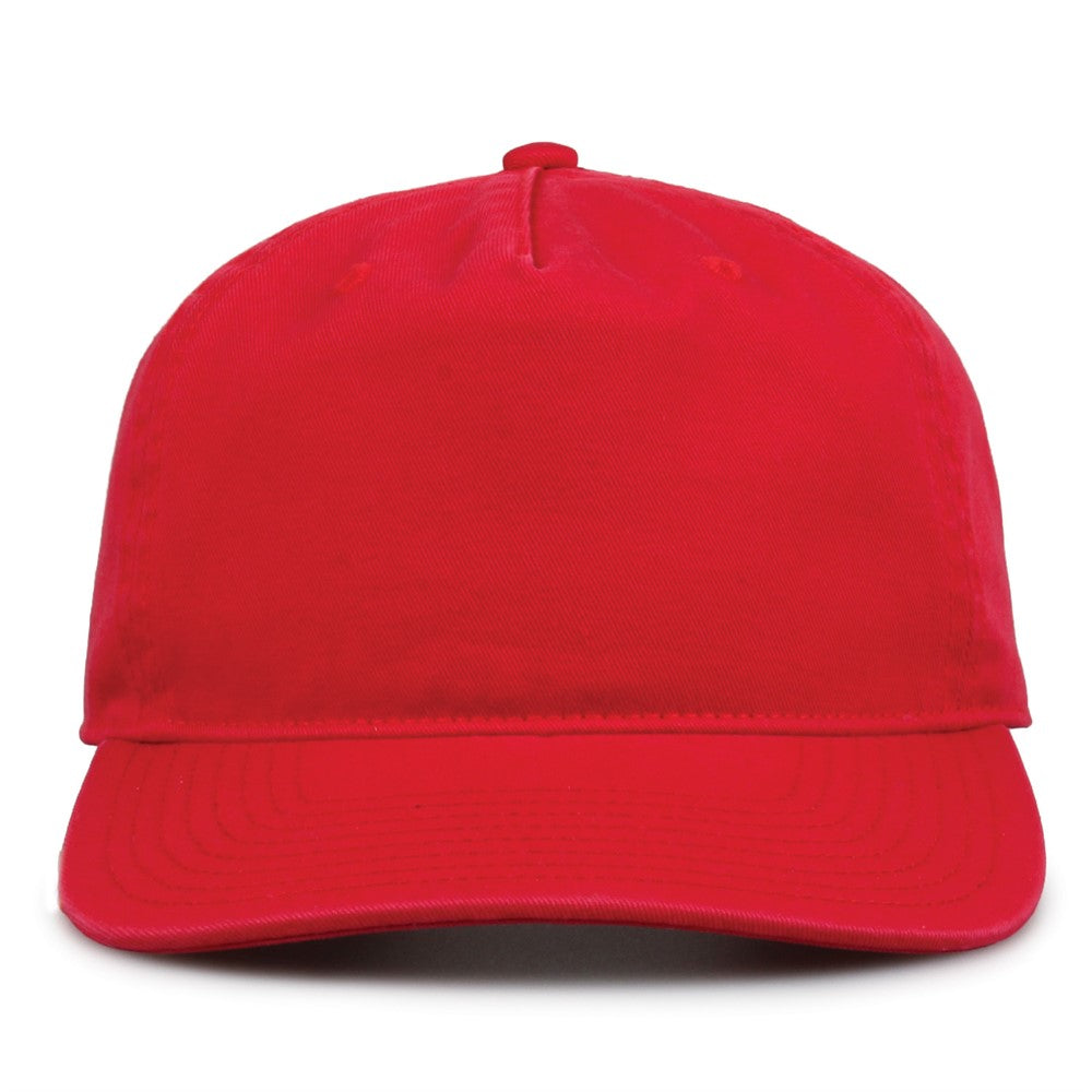 The Game Gb523 Twill 5 Panel 2 Tone Cap - Red