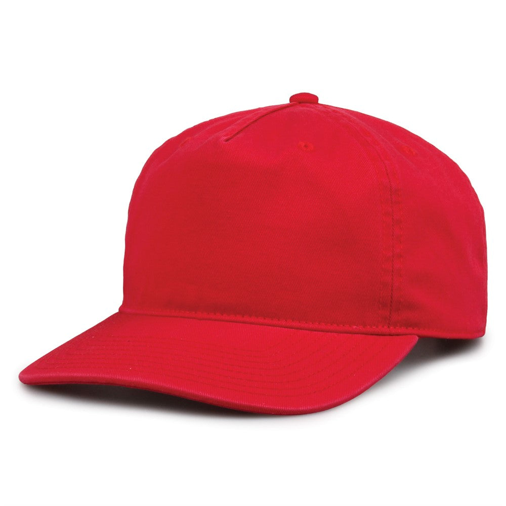 The Game Gb523 Twill 5 Panel 2 Tone Cap - Red