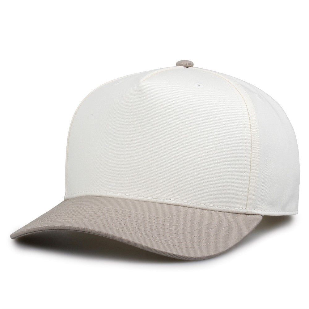 The Game Gb525 5 Panel Twill Cap - Ivory Khaki