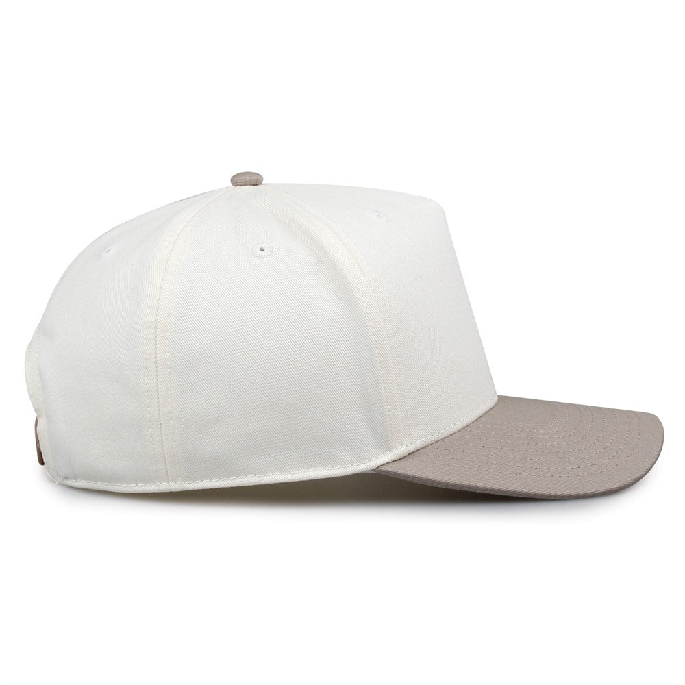 The Game Gb525 5 Panel Twill Cap - Ivory Khaki