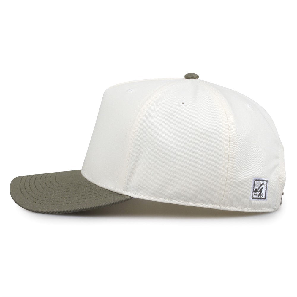 The Game Gb525 5 Panel Twill Cap - Ivory Light Olive