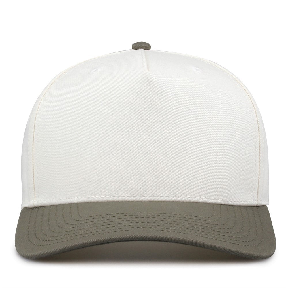 The Game Gb525 5 Panel Twill Cap - Ivory Light Olive