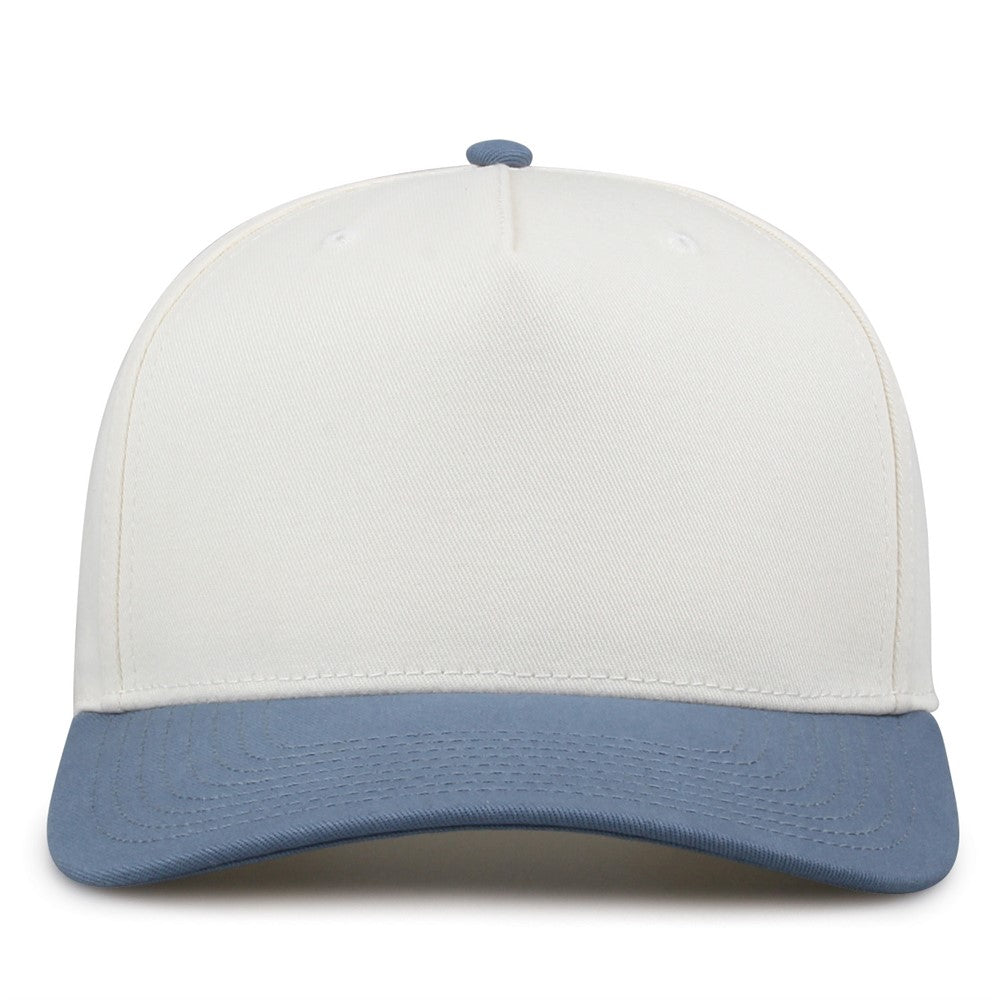 The Game Gb525 5 Panel Twill Cap - Ivory Marine
