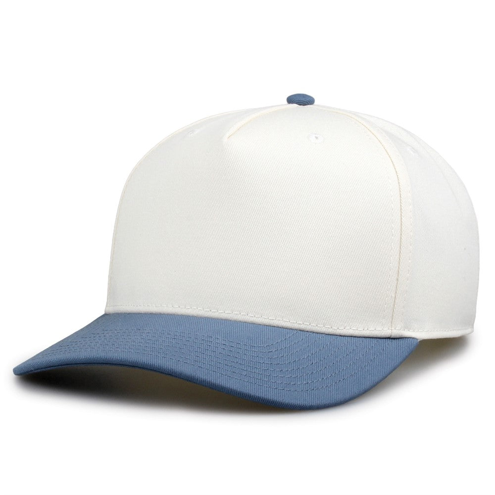 The Game Gb525 5 Panel Twill Cap - Ivory Marine
