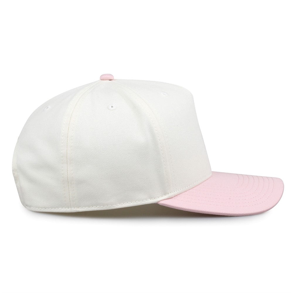 The Game Gb525 5 Panel Twill Cap - Ivory Pink