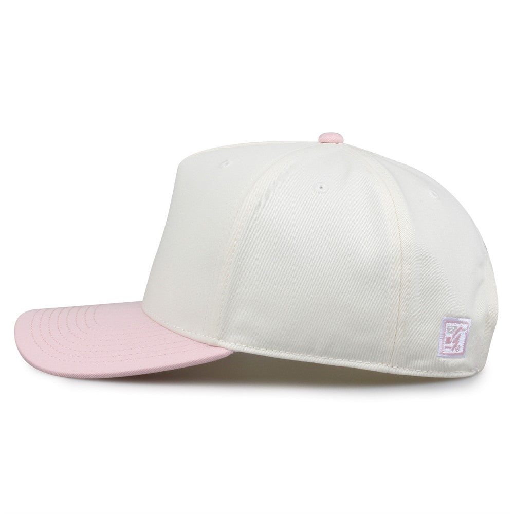 The Game Gb525 5 Panel Twill Cap - Ivory Pink