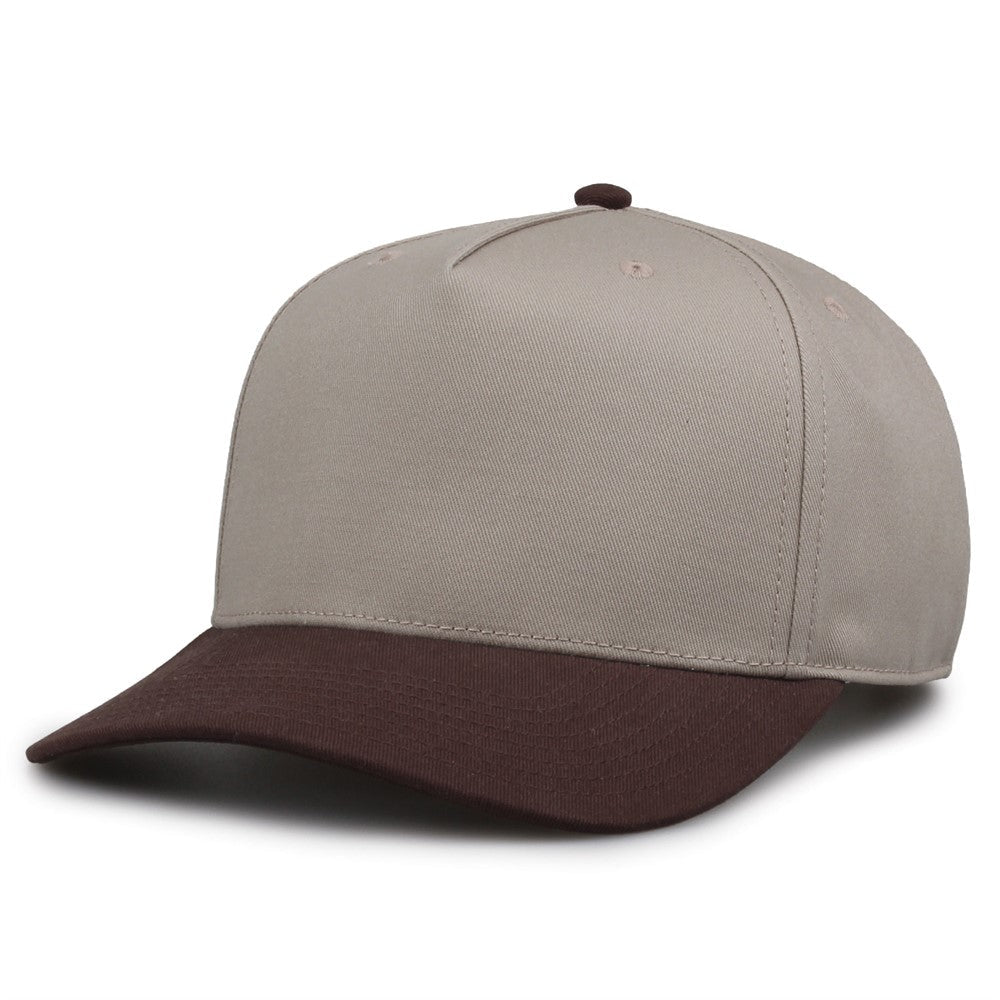 The Game Gb525 5 Panel Twill Cap - Khaki Brown