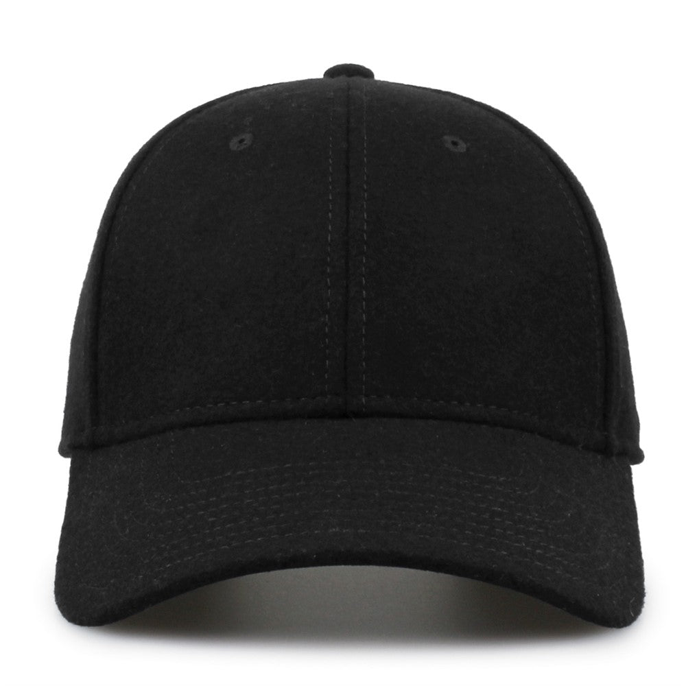 The Game Gb555 Wool with Leather Strap Cap - Black