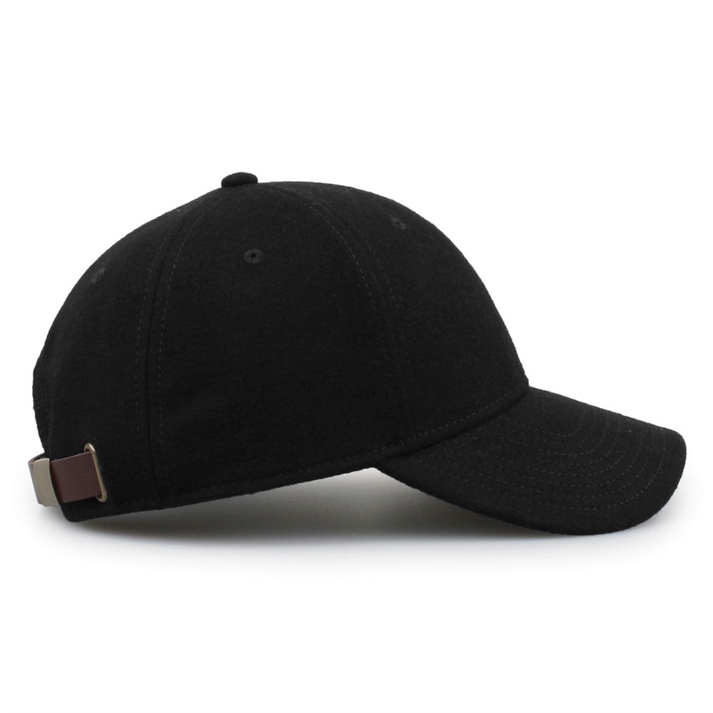 The Game Gb555 Wool with Leather Strap Cap - Black