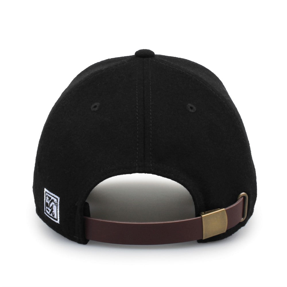 The Game Gb555 Wool with Leather Strap Cap - Black