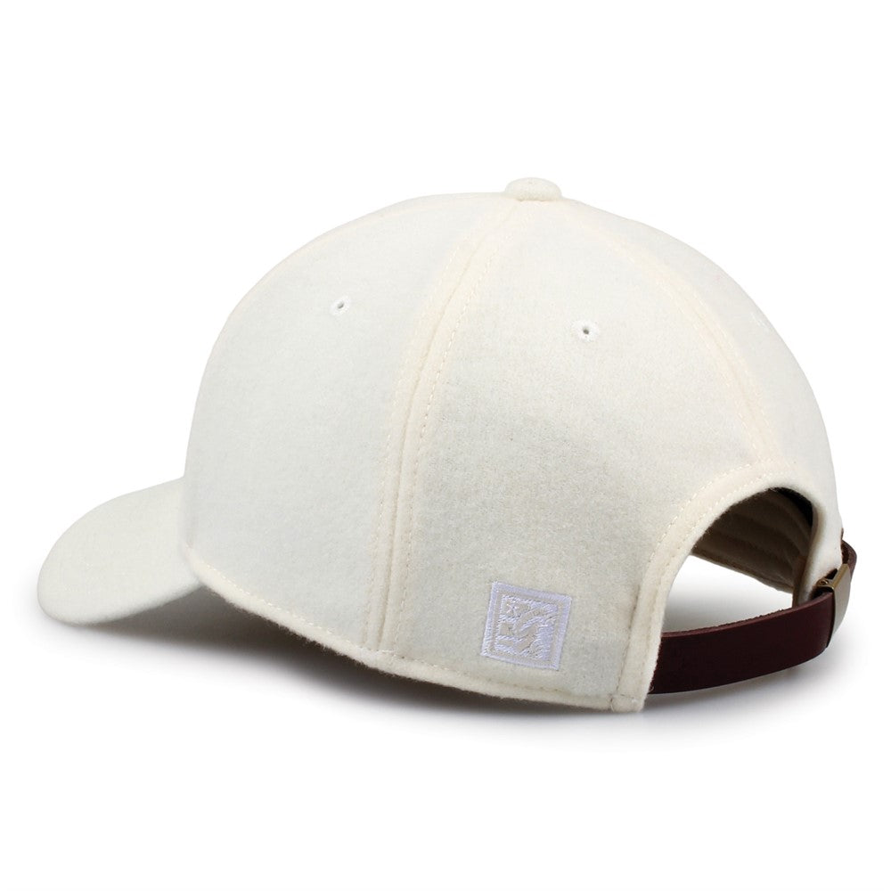 The Game Gb555 Wool with Leather Strap Cap - Ivory