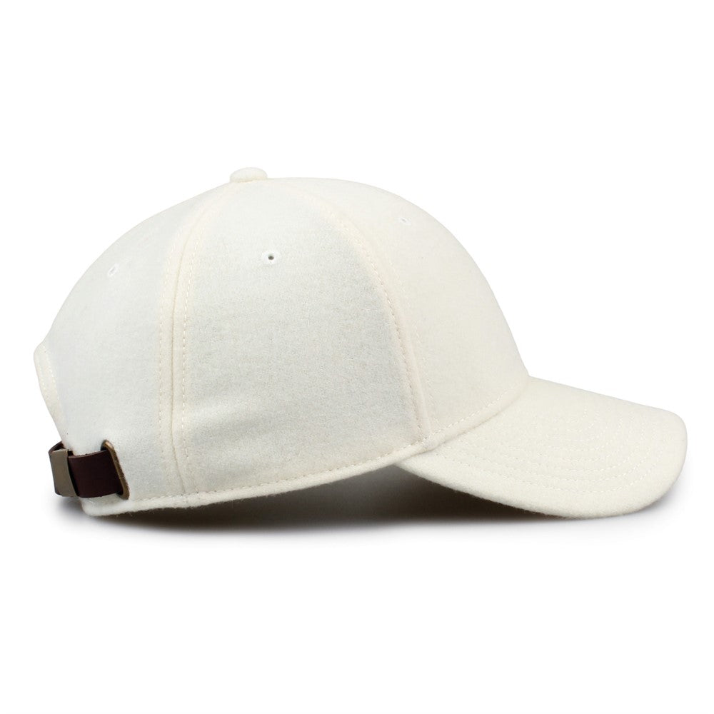 The Game Gb555 Wool with Leather Strap Cap - Ivory
