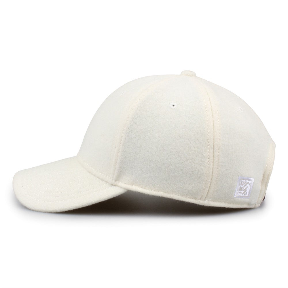 The Game Gb555 Wool with Leather Strap Cap - Ivory